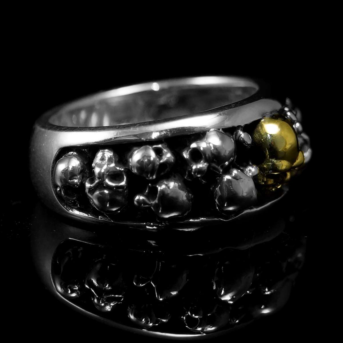 Bikerschmuck, Skull Ring aus Silber