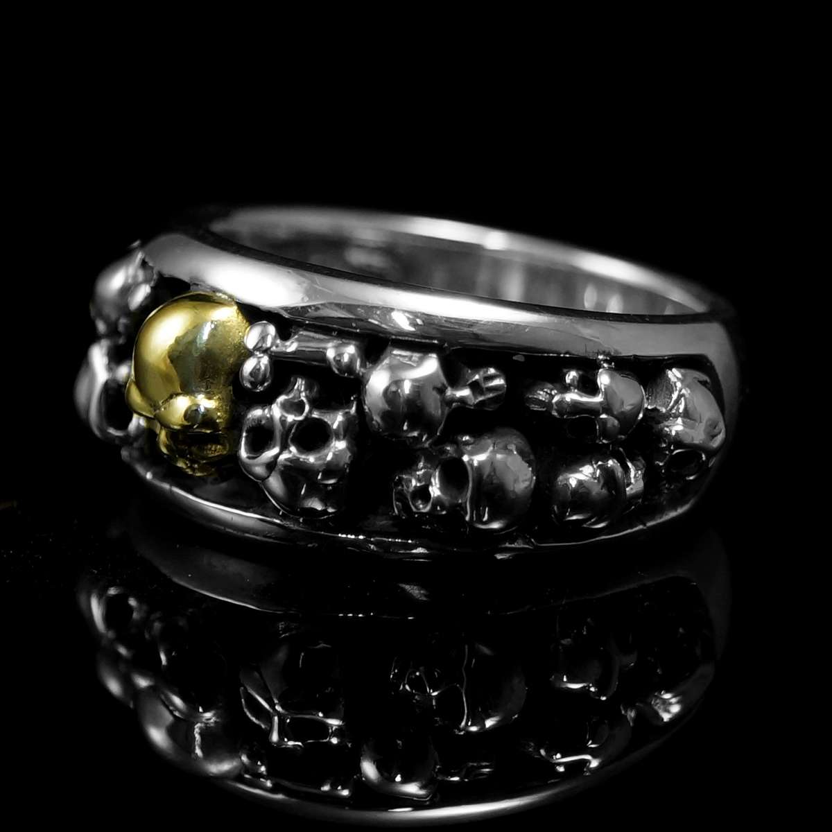 Bikerschmuck, Skull Ring aus Silber