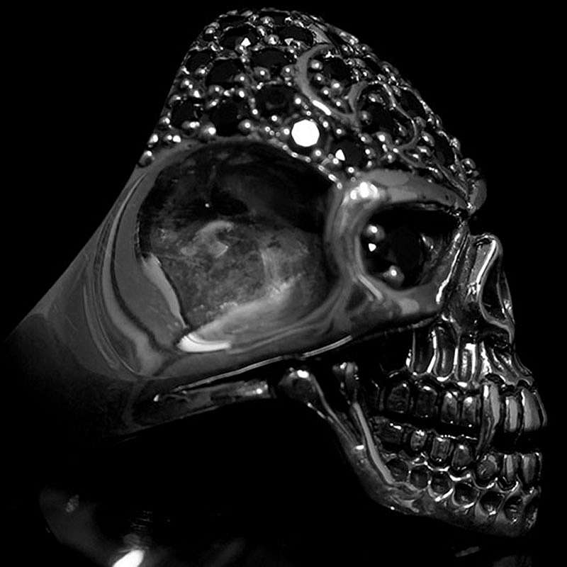 Vampir Skullringe mit Fleur de Lis