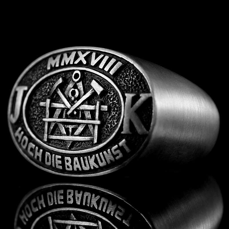 Baukunst Ring massiv Silber