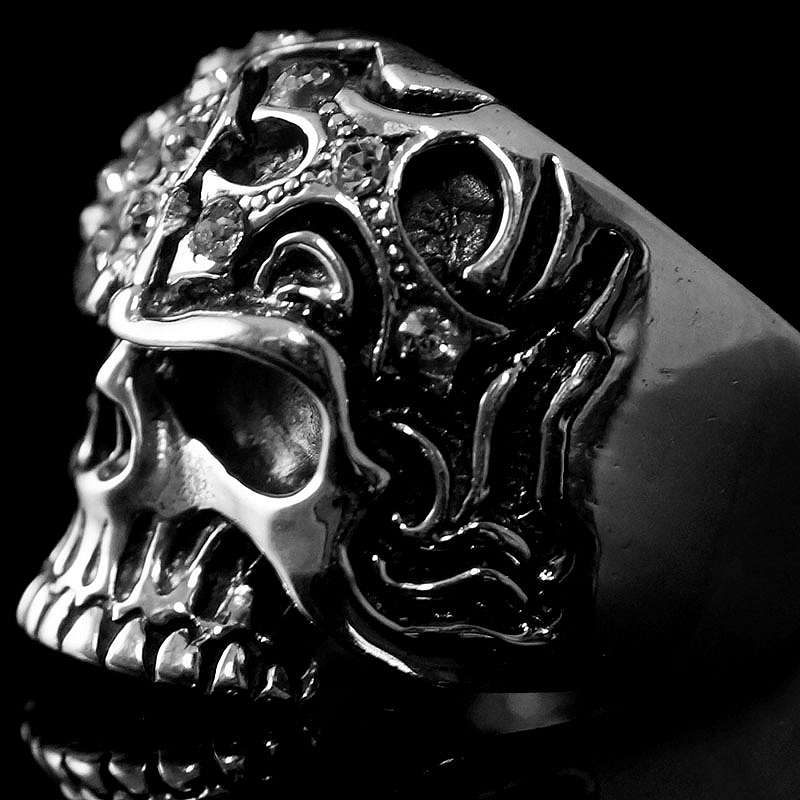 Skullringe Templerkreuz, Bikerschmuck