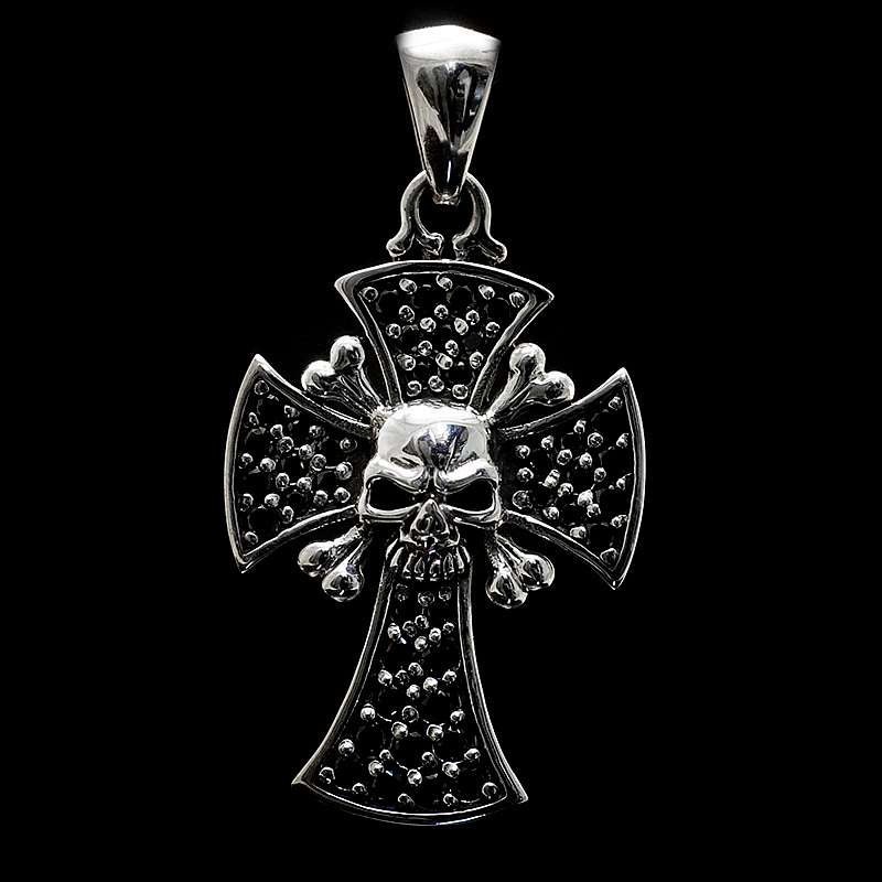 Kreuz Anhnger Totenkopf aus Sterlingsilber