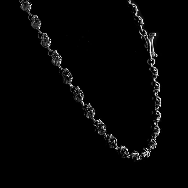 Totenkopfkette Big Skull aus Silber