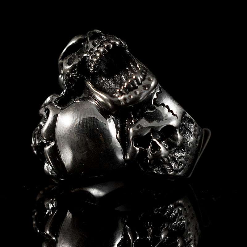 Schwerer Totenkopf Ring Biker Schmuck