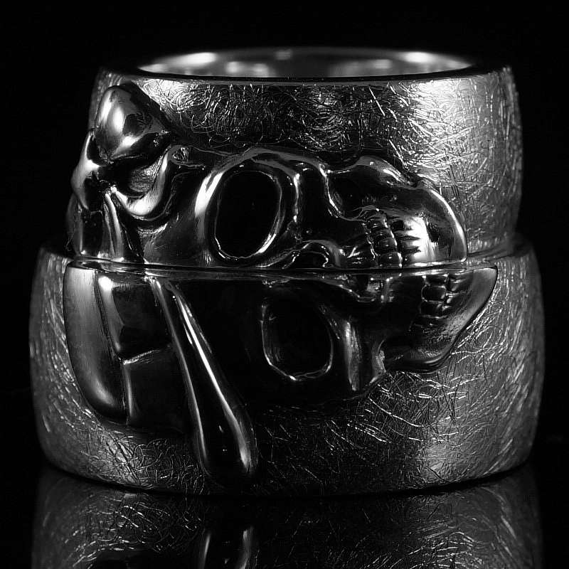 Totenkopf Eheringe Handgefertigt