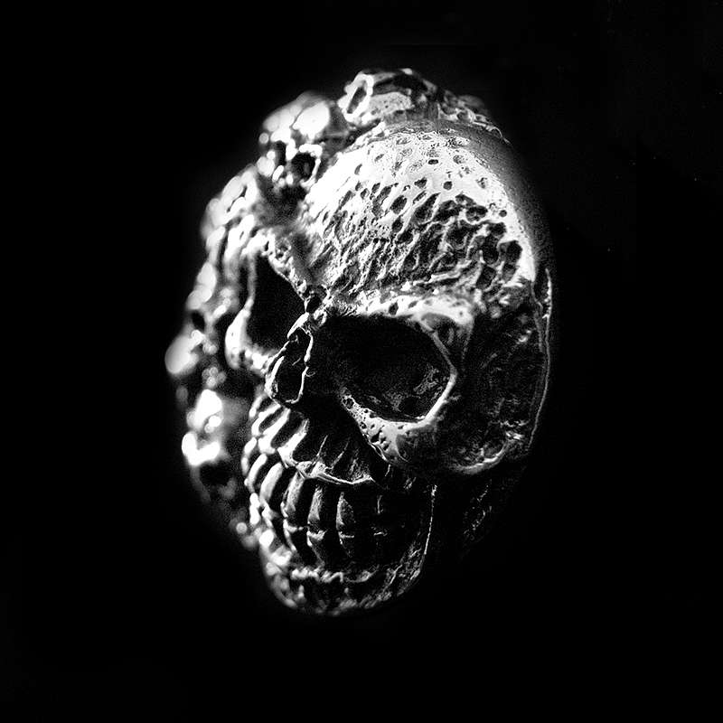 Totenkopf Niete zum schrauben aus Silber