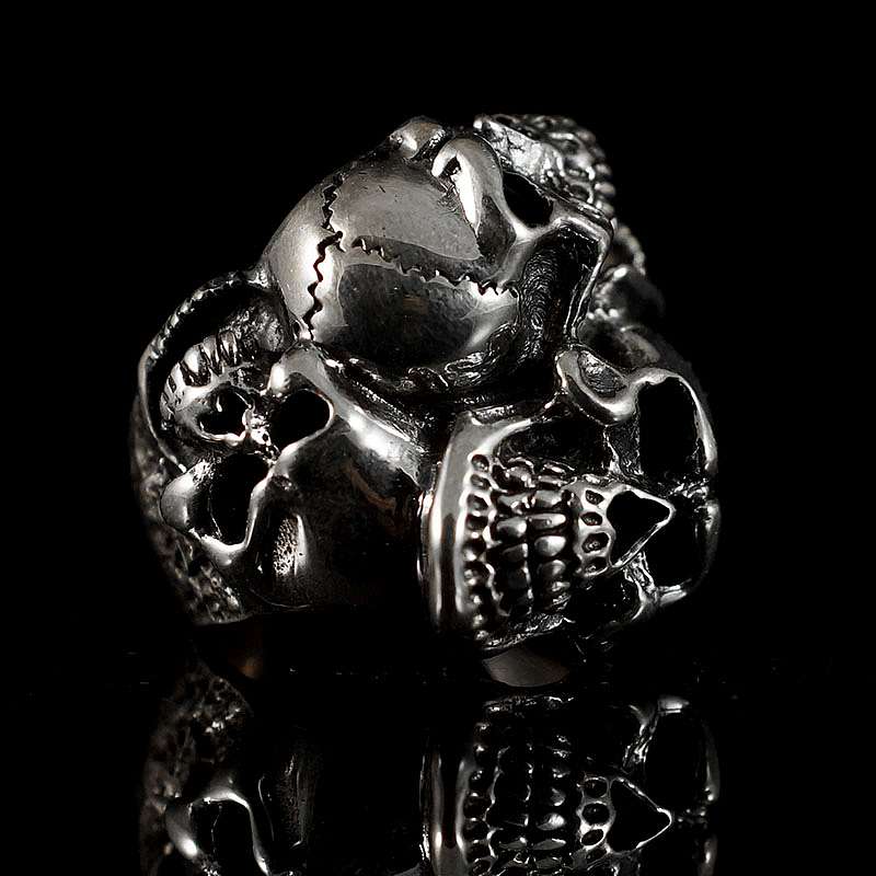 Schwerer Totenkopf Ring Biker Schmuck