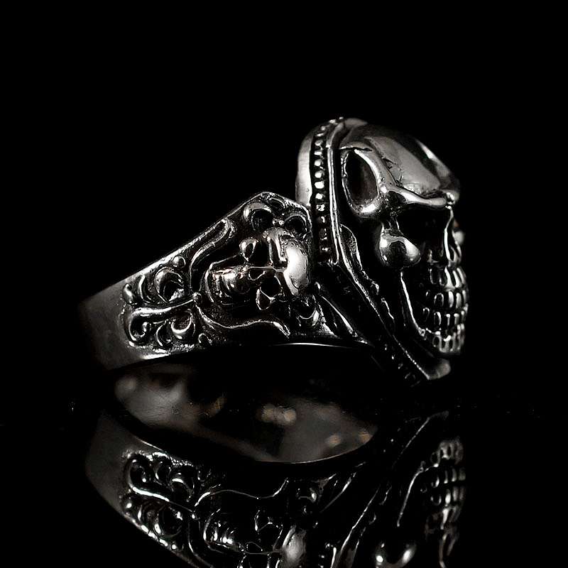Totenkopfring fr Biker aus Sterlingsilber