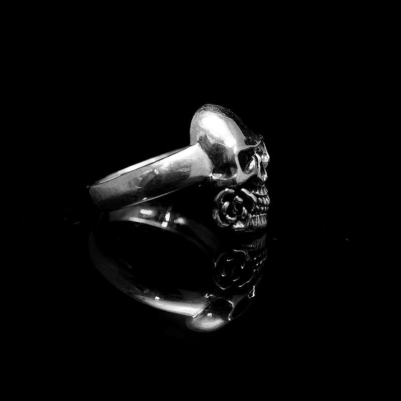 Skullringe mit Rosen aus Silber