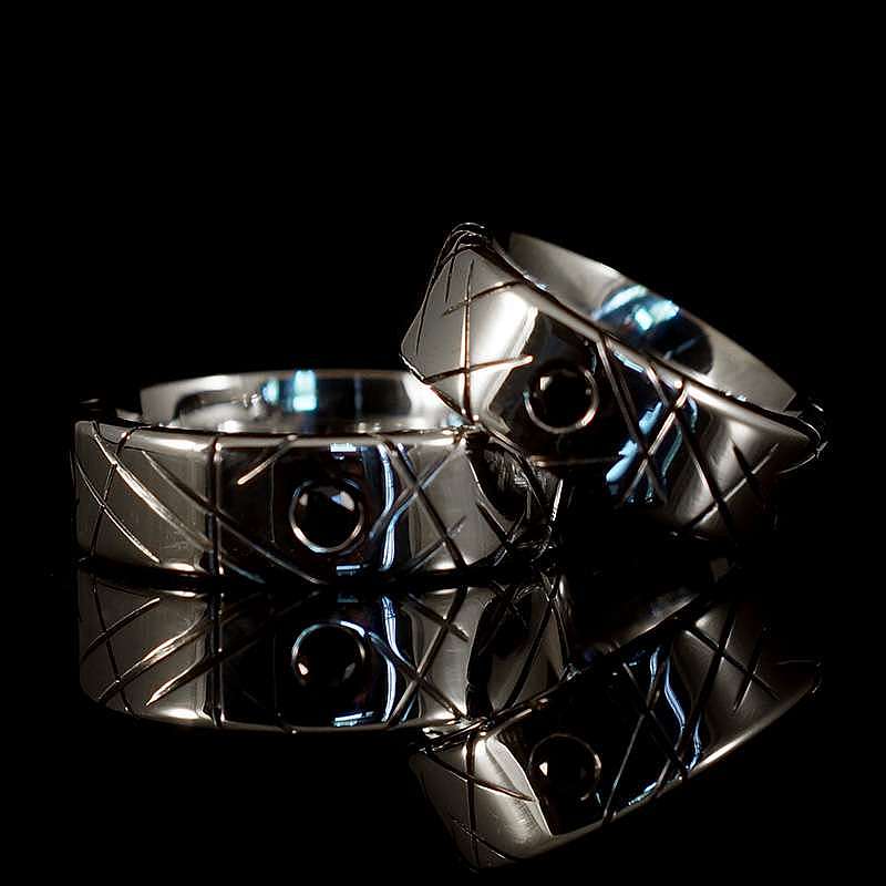 Trauringe, Eheringe Fantasiegravur Silber Spinell