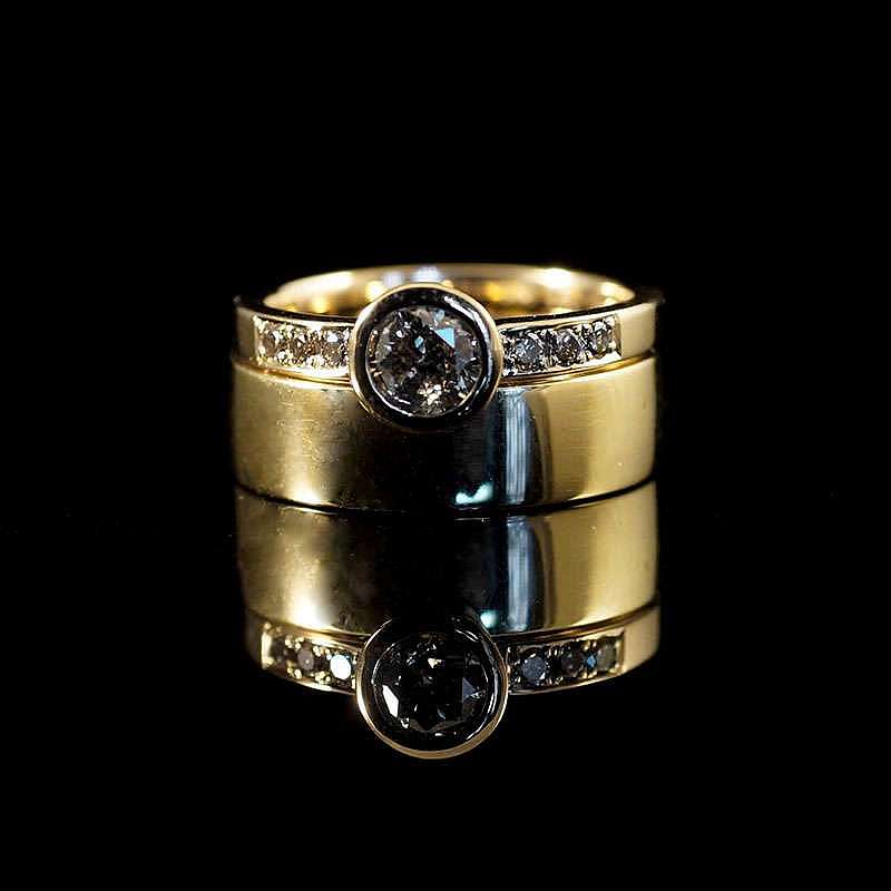 Trauringe, Hochzeitsringe aus 750er Gold mit Brillianten