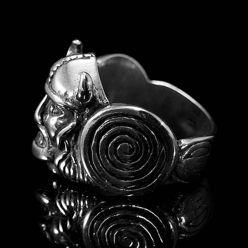 Wikingerkopf Ring mit Schilden