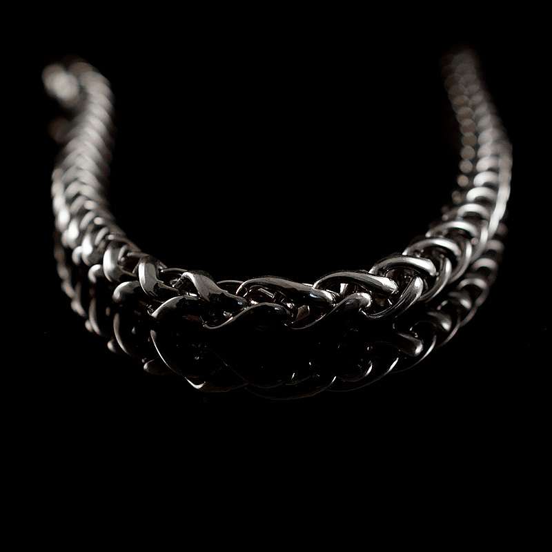 Bikerschmuck Zopfkette Silber 10 mm