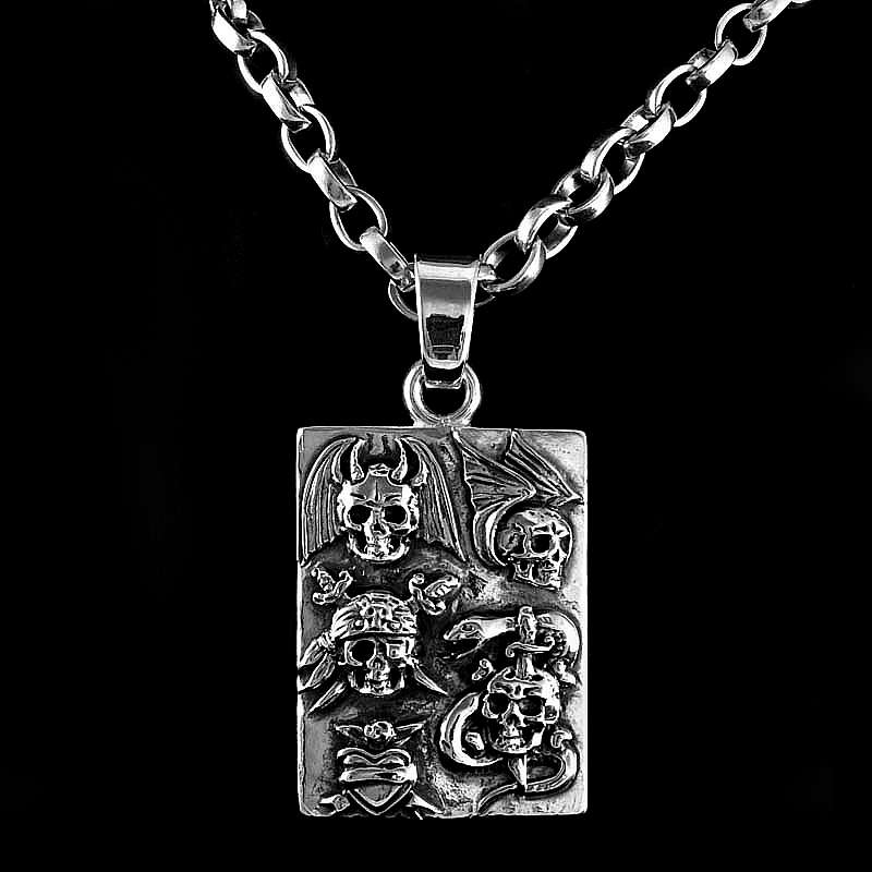 Bikerschmuck Anhnger aus massivem 935er Silber