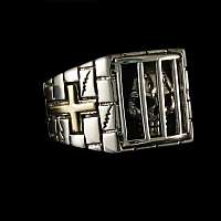Totenkopf Ring mit Kreuz aus 925er Sterlingsilber