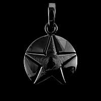 Stern Anhnger 935 Silber schwarz rhodiniert