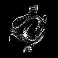 Stylischer Schlangenring mit synthetischen Rubinen