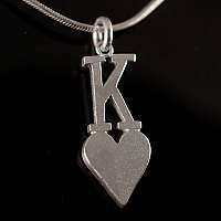 Herz Knig Spielkarten Symbol Anhnger aus 935er Silber