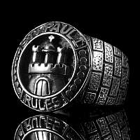 St. Pauli Ring mit Stadt Wappen aus Silber