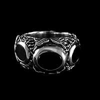Ring mit Lapislazuli oder Onyx aus Silber
