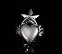 Ring mit Herz und Stern Rockabilly Schmuck aus 935er Silber