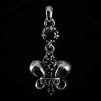 Anhnger mit Lilie und schwarzen Zirkonia