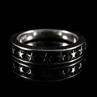Rockabilly Schmuck Ring mit Sternen aus 925er Sterling Silber