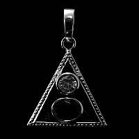 Anhnger Dreieck mit Saphir, Zirkonia und Diamanten