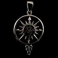 Anhänger Windrose Kompass aus Silber