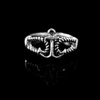 Zierlicher Anker Ring mit Tauschleife
