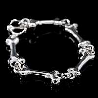 Armband aus Silber mit Knochen Elementen, Bones