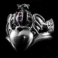 Doppel Ring aus Silber mit Zirkonia Steinen