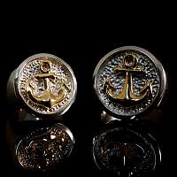 Schwere Eheringe mit Anker aus Gold