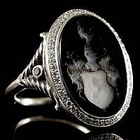 Familienwappen Siegelring aus Silber mit Lagenstein