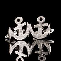 Manschettenknpfe mit Anker aus 935er Silber