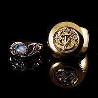 Eheringe Gold und Mondstein