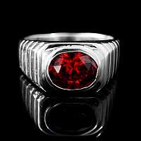 Siegelring mit rotem Zirkonia