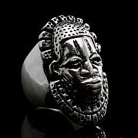 Ring afrikanische Maske aus Silber